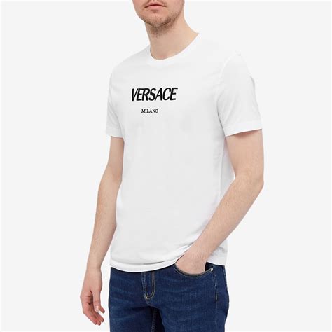 t shirt versace via gesu|Versace White Via Gesu Logo T.